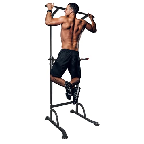 LSKSSNG Adjustable Height Dip Bar Station, Heavy Duty Dip Station for Home Gym,Multi-function Dip Station Pull Up Bar Full...