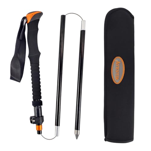 Aventik Fold-able Wading Staff Water Depth Safety Warning Sign Coated Stainless Steel Core T7075 Aluminum Body Corrosion R...