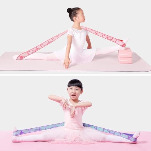 2 PCS Kids Stretching Strap - 8-Loop Adjustable Stretch Bands for Dance, Ballet, Yoga, Gymnastics Workout, Children‘s Fitn...