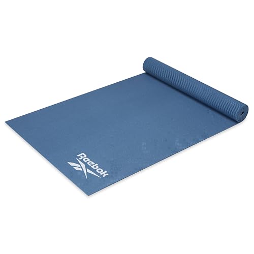 Reebok 5mm Solid Yoga Mat 68" x 24" Non-Slip, Lightweight, Foldable, and Durable Exercise Mat with Carry Strap for Home Wo...