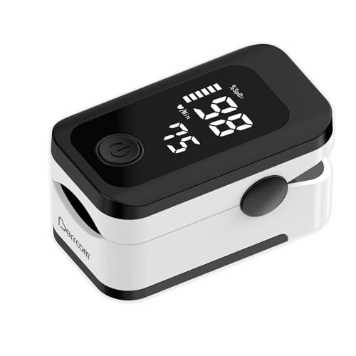 Berrcom Fingertip Pulse Oximeter, Blood Oxygen Saturation Monitor with Accurate SpO2 & Pulse Rate & Fast Readings, LED Dis...