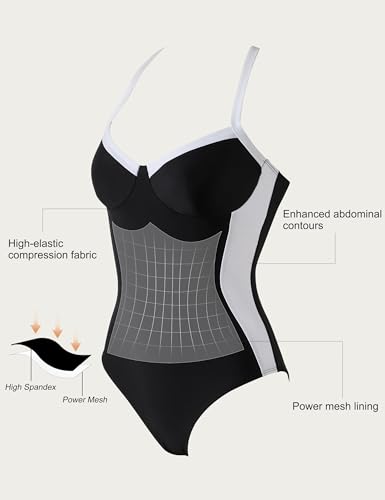 SUUKSESS Womens Tummy Control One Piece Swimsuit Sexy Crisscross Back Bathing Suit