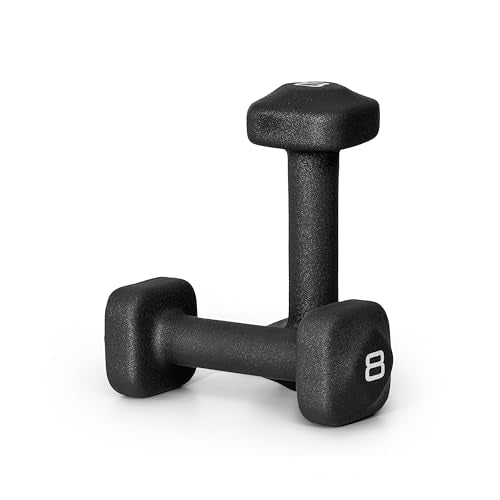 Tone Fitness Neoprene Dumbbell Weight Pairs with Anti-Roll Square Head | Multiple Options