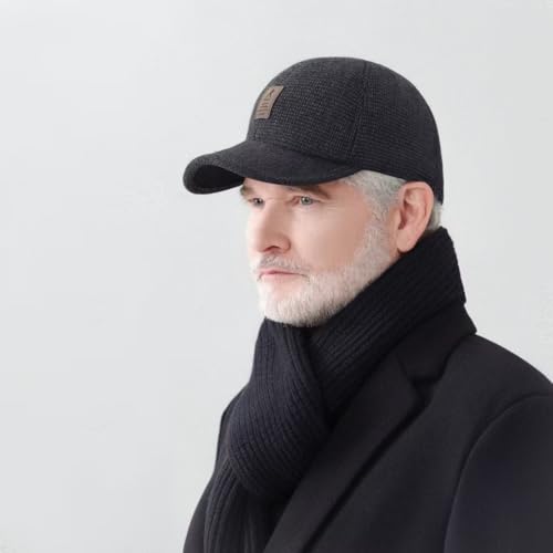 Winter for Men Outdoor Hat, Adjustable Warm Sport Golf Baseball Cap Hats Dad Caps Earflaps Thicken 55-60CM (Brown)