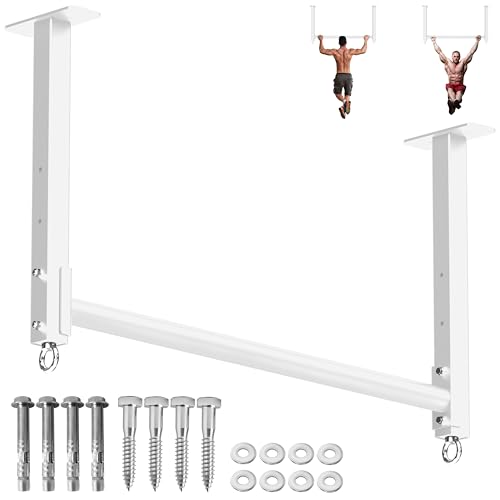 HWOOUSA Ceiling Mounted Pull Up Bar, Heavy Duty 700 LBS Multi Grip Pull Up Bars, 16"/24" Rafter Chin Up Bar, Ceiling Joist...