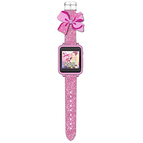 Accutime JoJo Siwa Glitter Kids Smart Watch - Interactive Touchscreen with Games, Camera, Step Counter, Timer, Voice Recorder, a