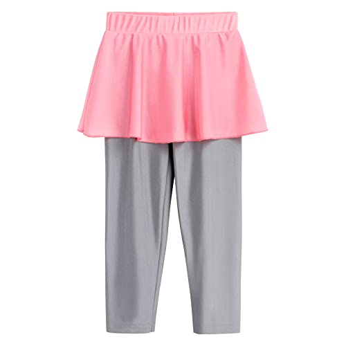 Girl Burkini Swimsuits Modest Muslim Islamic Long Sleeve Rash Guard Full Cover Hijab Top Skirted Swim Capris Swimwear