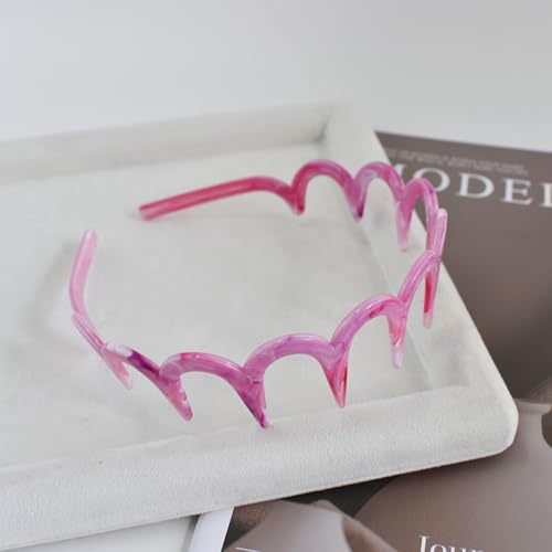 Spenlly 2Pcs Zig Zag Headbands for Women Girls, Plastic Shark Tooth Hair Comb Fashion Non Slip Teeth Hair Accessories (Pin...