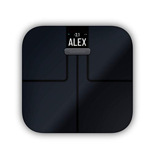 Garmin Index S2, Smart Scale with Wireless Connectivity, Measure Body Fat, Muscle, Bone Mass, Body Water% and More, Black
