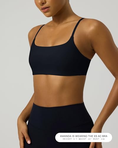 PAVOI ACTIVE Low Square Neck Sports Bra - Adjustable Thin Straps Workout Square Neck Bra for Women Removable Pads - FlexFlow