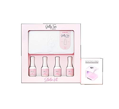 Kiara Sky Gelly Tips Starter Kit | Includes Prep, Primer, Builder, Top Coat, Tips | Square Medium
