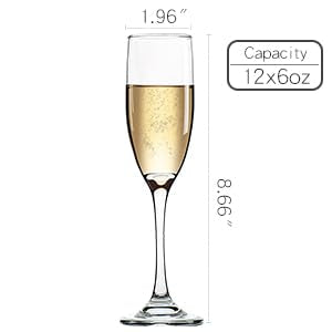 UMEIED Champagne Flutes Set of 12, 6 Oz Premium Champagne Glasses for Parties, Weddings, Classic Sparkling Wine Glass, Cry...
