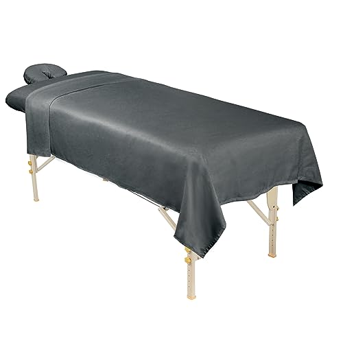 ForPro Professional Collection Premium Microfiber 3-Piece Massage Sheet Set, Cool Grey, Ultra-Light, Stain, and Wrinkle-Re...