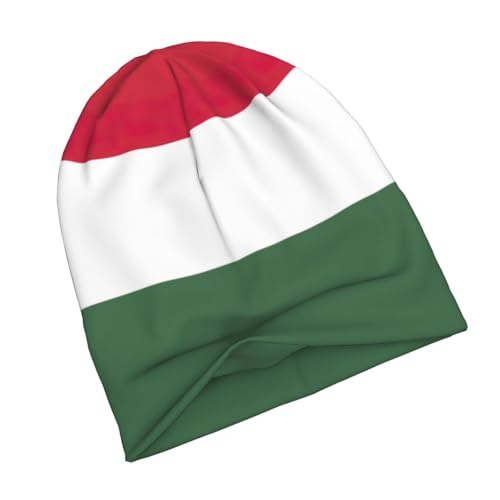 sackhg Flag of Hungary Print Winter Beanie Hat Men Women Soft Lightweight Thermal Cap for Outdoor Skiing Wear Black