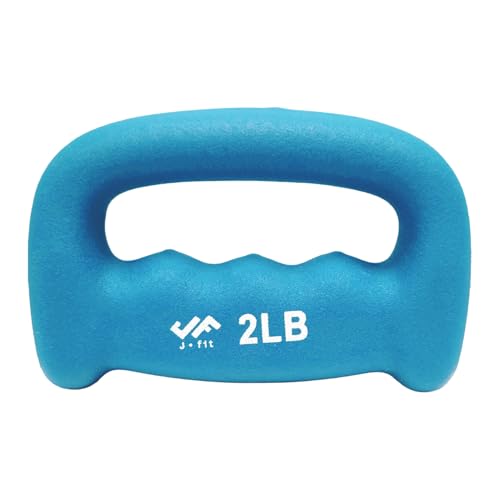 JFIT Neoprene D Grip Dumbbells - Single Weights 1LB-5LB - Premium Non-Slip, Hand Weights, Ergonomic Design