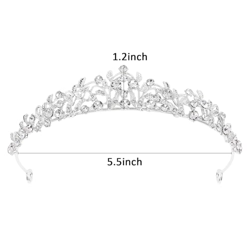 Aprince Silver Tiaras and Crowns for Women Wedding Tiaras for Bride Rhinestone Princess Crown for Women Hair Accessories f...