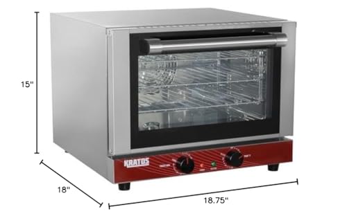 Kratos Commercial Oven, Quarter Size Electric Countertop Convection Oven, Holds Three Quarter Size Sheet Pans, 120V (29M-001)