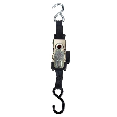 Camco Retractable Transom Tie Down Straps, 6-Foot, 1,500 lb Break Strength, 500 lb Safe Working Load, 2-Pack (50033)