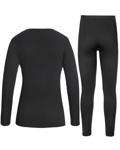 Roadbox Thermal Underwear Sets for Women, Long Johns Fleece Lined Top & Bottom, Warm Skiing Base Layer Cold Weather Winter