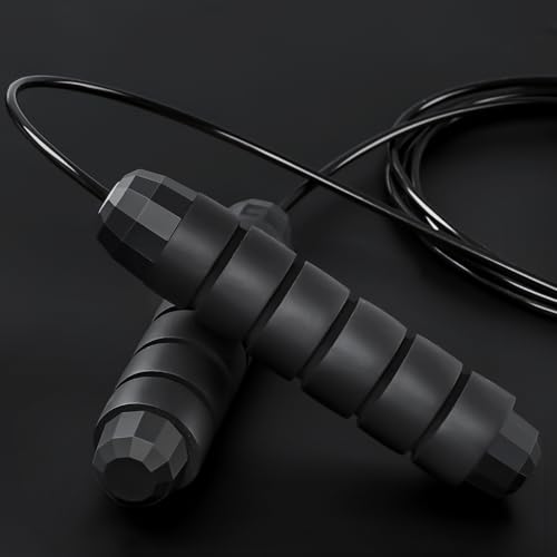 BLEUM CADE Adjustable Jump Rope, Skipping Rope with Ball Bearings, with Foam Handles for Fitness, Home Exercise & Slim Bod...