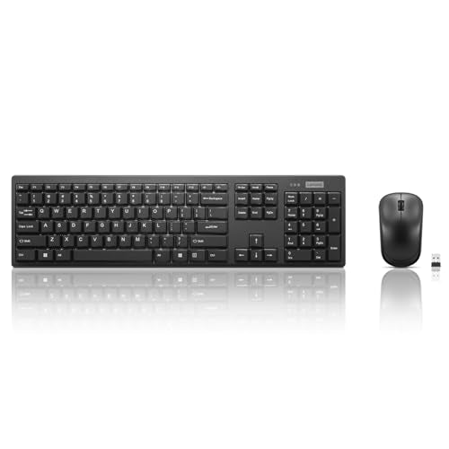 Lenovo 100 Wireless Keyboard and Mouse Combo – Cordless Set with Spill Resistant Quiet Keys – 3-Zone Keyboard - Ambidextro...