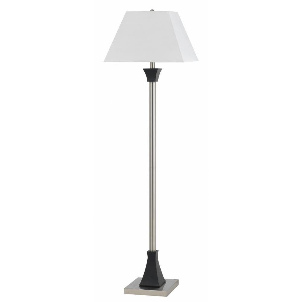 Cal 100W Metal Floor Lamp, Brushed Steel, 60inH, Model LA-8021FL-1-BS, 17inL x 12inW