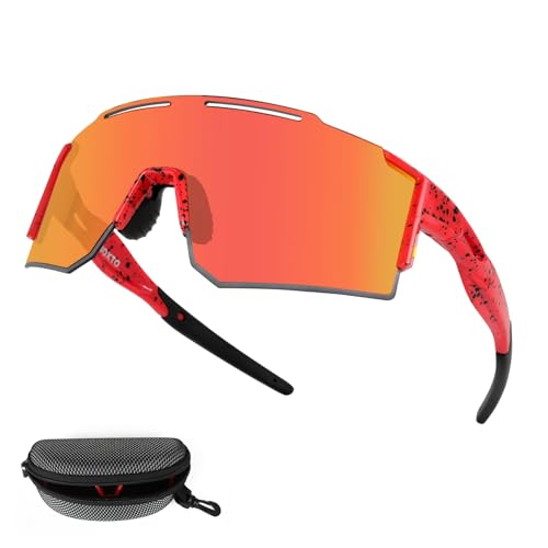 IX INOXTO Sports Sunglasses for Men Women Cycling Sunglasses Lightweight TR90 Frame UV400 Protection Goggles for Baseball Run