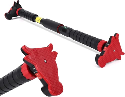 Adjustable Pull Up Bar for Doorway 27-42"with Level Meter,Strength Training Pull-Up Bars, No Screws Needed, Safety Locking...