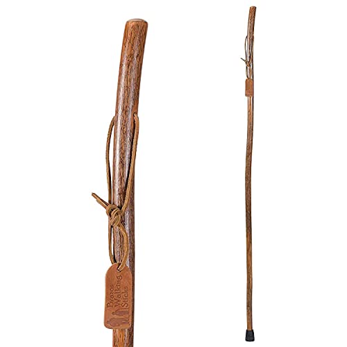 Brazos Rustic Wood Walking Stick, Hickory, Traditional Style Handle, for Men & Women, Made in The USA