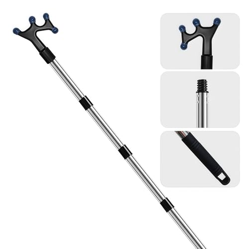Boat Hook with 3-12Ft Adjustable Extension Pole, Stainless Steel Boat Accessories with Protective Rubber, Durable, Sturdy...