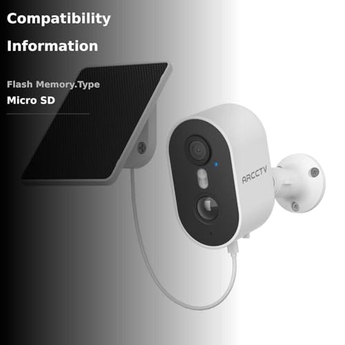 ARCCTV Security Camera Wireless Outdoor, 4MP Recharge Battery Powered WiFi Camera with Solar Panel, Motion Detection, Color Night Vision, 2-Way-Audio, 2.4G/5G Dual Band WiFi