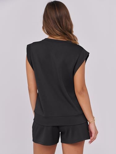 ANRABESS Two Piece Sets for Women 2026 Summer Short Lounge Set Casual Beach Vacation Outfits Spring Sweatsuits Tracksuit