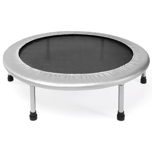 Stamina Folding Trampoline with Smart Workout App, Black - Portable Fitness Rebounder for Home Gym, Cardio & Strength Trai...