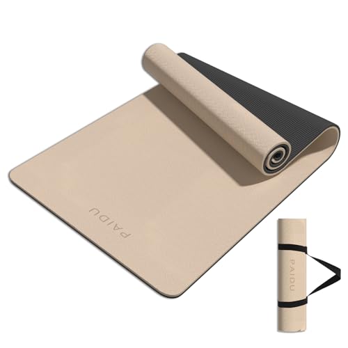 PAIDU Yoga Mat 8mm Super Thick TPE Fitness Mat | SGS Certified | Non-Slip, Odorless & Tear-Resistant | Unisex with Strap |...