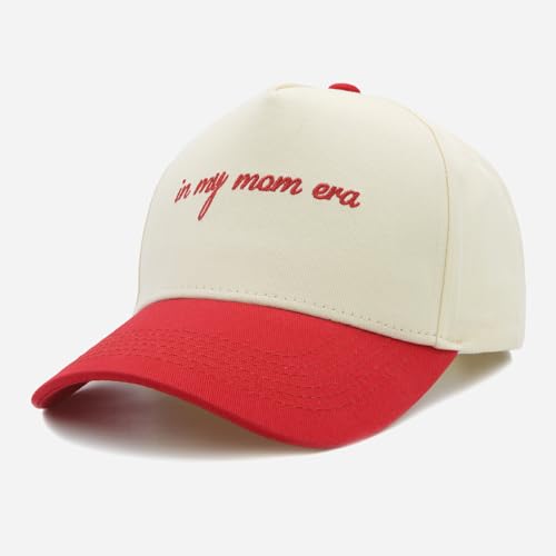 Mom Trucker Hat for Women in My Mom Era Hat, New MOMY Gifts for Birthday, Adjustable Embroidered Red Baseball Cap