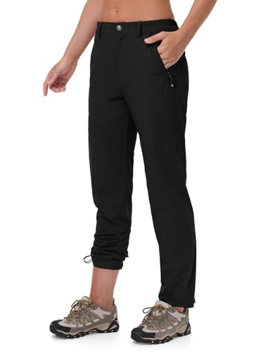 TBMPOY Women's Lightweight Hiking Pants Water Resistant Quick Dry Travel Work Outdoor Fishing Pants Zipper Pockets