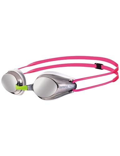 ARENA Tracks Unisex Junior Youth Essential Racing Swim Goggles Kids Swimmers Young Racers Anti-Fog Coated Mirror Lens, Sil...