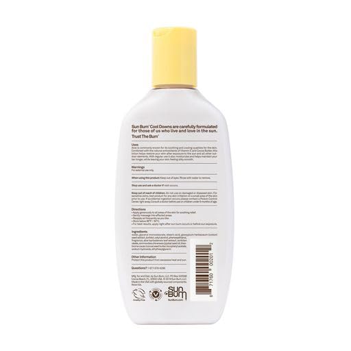 Sun Bum Cool Down Aloe Vera Lotion - Vegan After Sun Care with Cocoa Butter to Soothe and Hydrate Sunburn - 8 oz