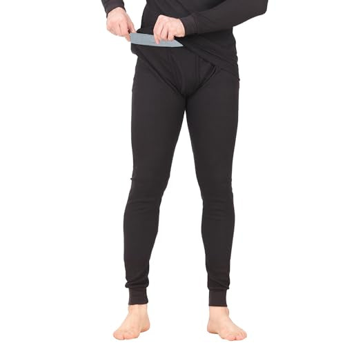 Thermal Underwear Pants for Men Long Johns Cotton Blend Base Layer Waffle Knit Bottoms Classic Cold Weather