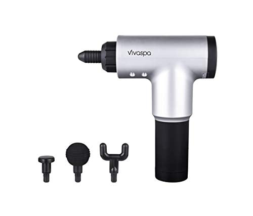 Vivitar Vivaspa Handheld Cordless and Rechargeable Massage Gun with LCD Display for Athletes with 4 Interchangeable Heads ...