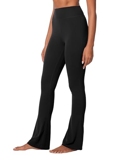 Sunzel High Waist Mini Flared Leggings for Women, Tummy Control Casual Flare Yoga Pants for Yoga Workout Gym