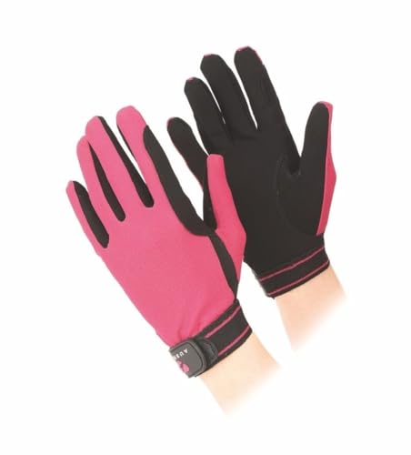 Shires Aubrion Ladies Mesh Riding Gloves M Raspberry