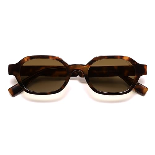 SOJOS Retro Polarized Hexagon Sunglasses for Women Men, UV400 Trendy Rectangle 70s 80s 90s Shades SJ2389