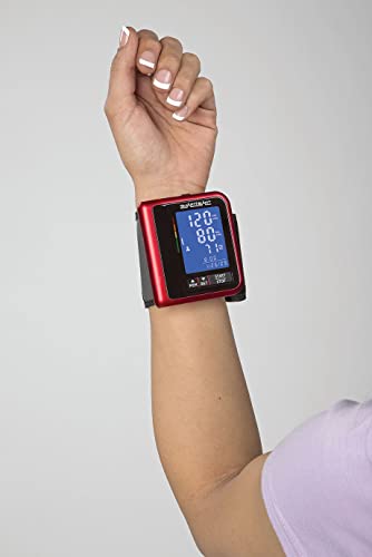 SmartHeart Blood Pressure Monitor | D-Ring Wrist Cuff | Advanced Inflation Technology | Rechargeable | 2-Person Memory