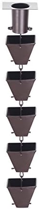 Nutshell Stores Medium Square Cups Rain Chain - Bronze - 19 Feet