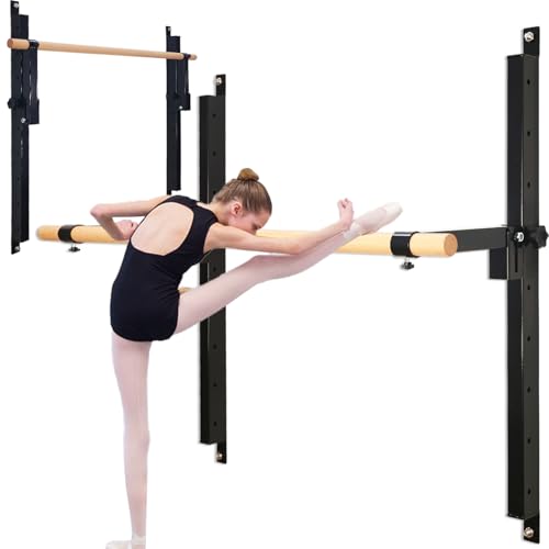 Seliyoo Height Adjustable Ballet Barre Foldable Ballet Bar Dance Training Barre,Wall Mount With Solid Beech Wood Bar,Home ...