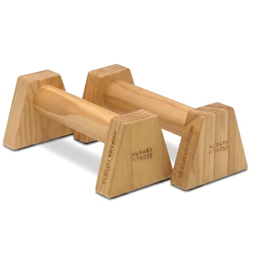 NUPARA FITNESS Wooden Push Up Bars - Calisthenics Equipment for Core and Upper Body Strength Training and Exercise | Push ...