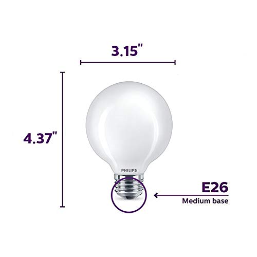 Philips LED Frosted G25 Light Bulb, Dimmable, 500 Lumen, 5.5W, E26 Base, Pack of 8, Daylight (5000K