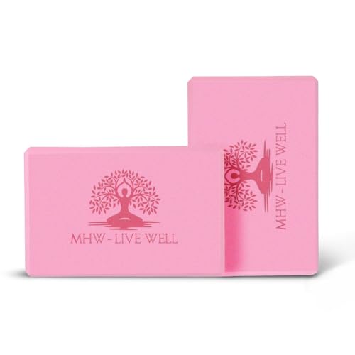 MHW - LIVE WELL EVA Foam Yoga Block, High Density Foam Exercise Block - Lightweight Pilates Block - 9.06 x 5.91 x 2.95 Inc...
