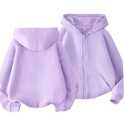 Sweatshirts For Teen Girls Zipper Long Sleeve Fleece Hoodie Hooded Sweatshirts Cute Fall Pullover Sweaters With Pocket